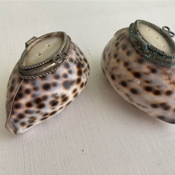 Mini Salt 🧂and Pepper Converted Shell 🐚 Shakers with Mother-of-Pearl Flip Lids - Picture 10 of 10